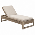 Gartenliege 200 x 70 cm Metall Kunststoffgeflecht Beige mit verstellbarer Rückenlehne