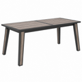 Gartentisch 160 x 90 x 75 cm Metall Schwarz Braun - rechteckiger Esstisch für den Außenbereich