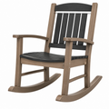 Garten-Schaukelstuhl 89 x 67 x 112 cm Kunststoff Braun Schwarz mit Armlehnen
