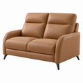 Zweisitzer Sofa 150 x 88 x 88 cm aus Kunstleder in Cognac - modernes Wohnzimmermöbel mit hohen Rückenlehnen