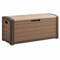 Aufbewahrungsbox 120 x 55 x 60 cm Kunststoff Braun für Garten mit Deckel